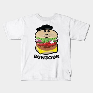 Burger - Bunjour Funny Pun Kids T-Shirt